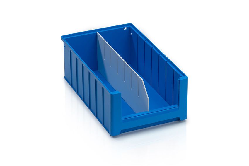 Qubb Langsverdeler met uitsparingen legbordstellingbak Blue Box - 400x140mm