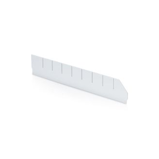 Qubb Langsverdeler met uitsparingen legbordstellingbak Blue Box - 500x90mm