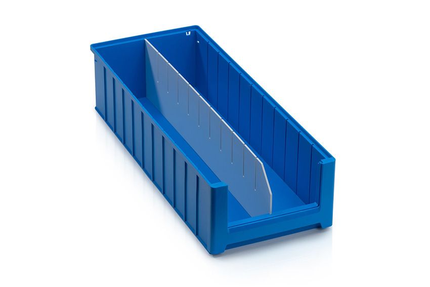 Qubb Langsverdeler met uitsparingen legbordstellingbak Blue Box - 600x140mm