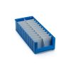 Qubb Langsverdeler met uitsparingen legbordstellingbak Blue Box - 600x140mm