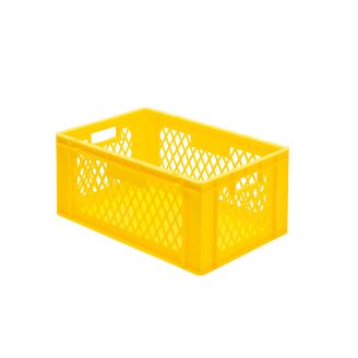 Rainbow EN Stapelbak Rainbow 51L - 600x400x270mm - geperforeerd - Geel