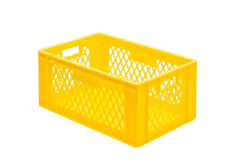 Rainbow EN Stapelbak Rainbow 51L - 600x400x270mm - geperforeerd - Geel