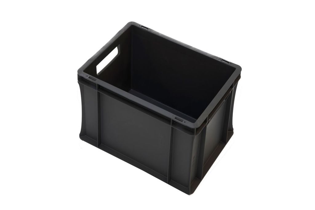 Qubb EN Stapelbak Budget Recycled 25L Zwart - 400x300x270mm - gesloten