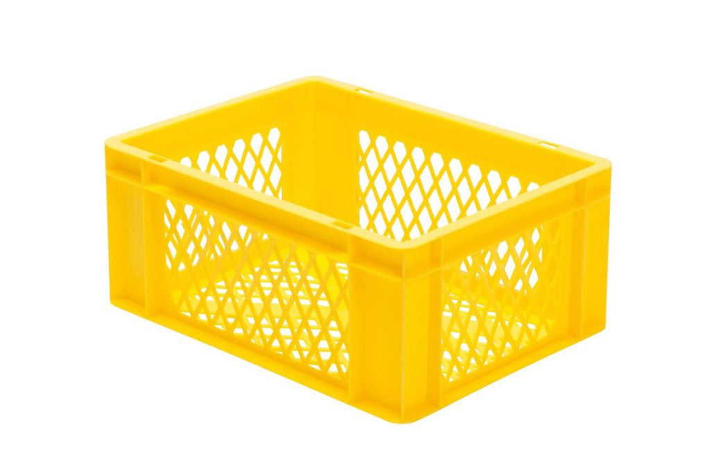 Rainbow EN Stapelbak Rainbow 15L - 400x300x175mm - geperforeerd - Geel