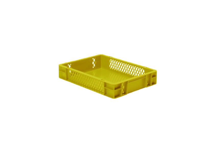 Rainbow EN Stapelbak Rainbow 7L - 400x300x75mm - geperforeerde - Geel