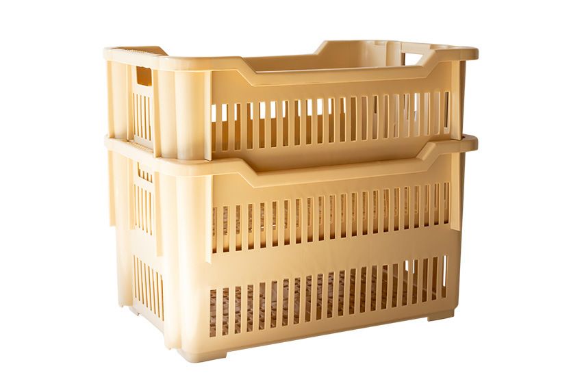 Qubb Nestbare draaistapelbak 43L - 565x380x320mm - geperforeerd