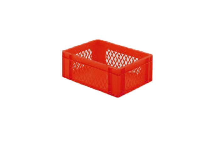 Rainbow EN Stapelbak Rainbow 13L - 400x300x145mm - geperforeerd - Rood