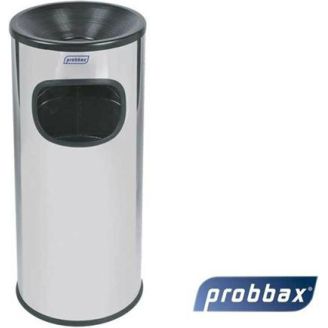 Probbax - combinatie asbak / papierbak - blinkend RVS - 30 L