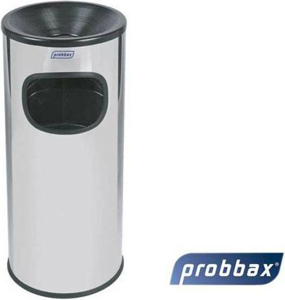 Probbax - combinatie asbak / papierbak - blinkend RVS - 30 L