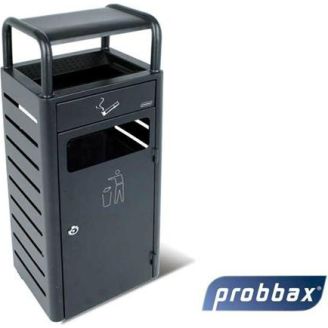 Probbax - staande asbak 2.3 L + restafvalbak 20 L - Zwart