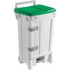 Afvalcontainer met pedaal en deur - op wielen - 90 L
