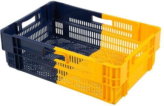Euronorm Draaistapelbak - 600X400X187 Geperforeerd Nestbaar Bi-Color