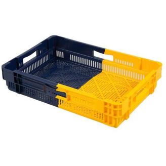 Euronorm Draaistapelbak - 600X400X127 Geperforeerd Nestbaar Bi-Color