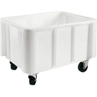 Grootvolume opslagbak 800x600x550 mm - geribd, op wielen