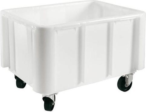 Grootvolume opslagbak 800x600x550 mm - geribd, op wielen